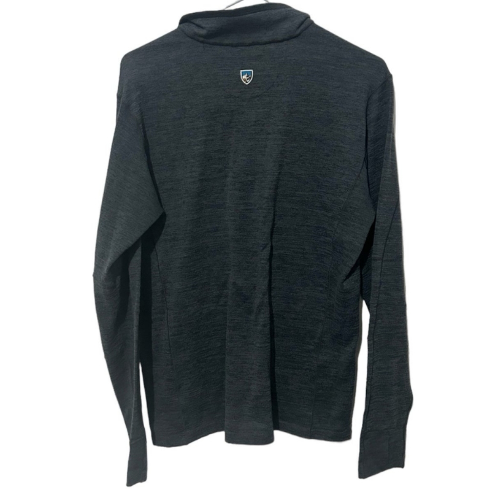 Kuhl Quarter Zip ThermoKore Sweater Jacket Gray Pullover Mock Neck Mens Medium - Picture 2 of 4